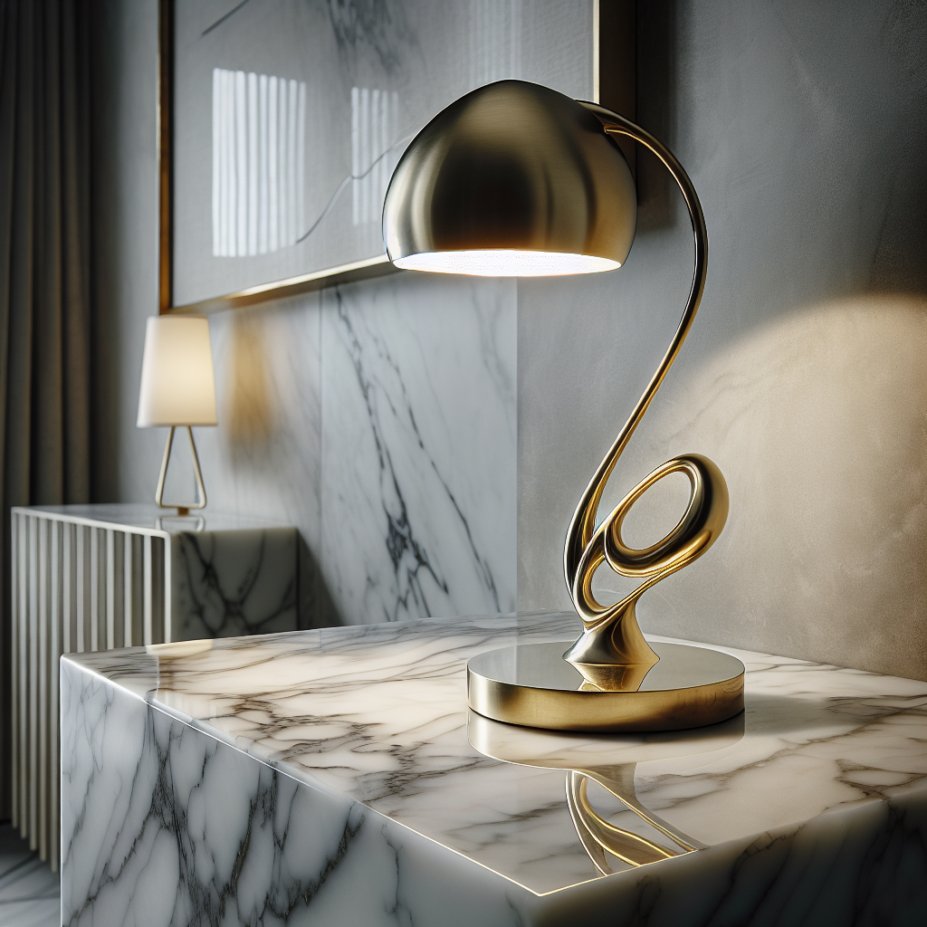 Couloir de villa premium en béton ciré et bois noyer avec éclairage laiton, symbole de gestion airbnb professionnel et conciergerie haut de gamme.